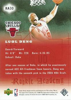 2004-05 Upper Deck - Rookie Academy #RA30 Luol Deng Back