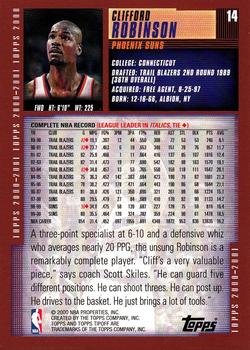 2000-01 Topps Tipoff #14 Clifford Robinson Back