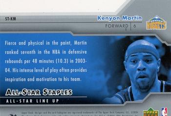 2004-05 Upper Deck All-Star Lineup - All-Star Staples #ST-KM Kenyon Martin Back