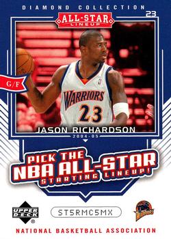 2004-05 Upper Deck All-Star Lineup - Pick the NBA All-Star Starting Lineup! #AS18 Jason Richardson Front