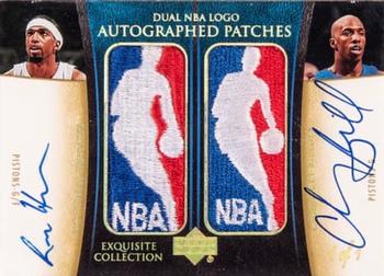 2004-05 Upper Deck Exquisite Collection - Dual NBA Logo Autographed Patches #RH-CB Richard Hamilton / Chauncey Billups Front