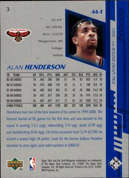 2000-01 Upper Deck Encore #3 Alan Henderson Back