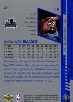 2000-01 Upper Deck Encore #75 Chauncey Billups Back
