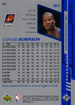 2000-01 Upper Deck Encore #96 Clifford Robinson Back