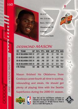 2000-01 Upper Deck Encore #160 Desmond Mason Back