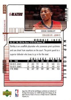 2000-01 Upper Deck MVP #200 Erick Barkley Back