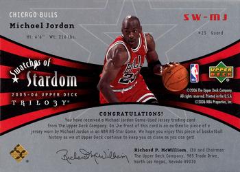 2004-05 Upper Deck Trilogy - Swatches of Stardom #SW-MJ Michael Jordan Back