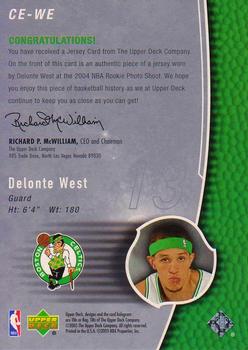 2004-05 Upper Deck Trilogy - The Cutting Edge #CE-WE Delonte West Back