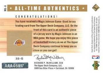 2004-05 Upper Deck Ultimate Collection - Autographed Buybacks #MG-A Magic Johnson Back