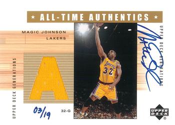 2004-05 Upper Deck Ultimate Collection - Autographed Buybacks #MG-A Magic Johnson Front