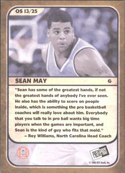 2005 Press Pass - Old School #OS13/25 Sean May Back