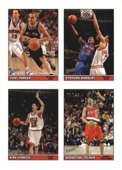 2005-06 Bazooka - 4-on-1 Stickers #8 Tony Parker / Stephon Marbury / Kirk Hinrich / Sebastian Telfair Front