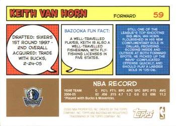 2005-06 Bazooka - Gold #59 Keith Van Horn Back