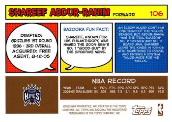 2005-06 Bazooka - Gold #106 Shareef Abdur-Rahim Back