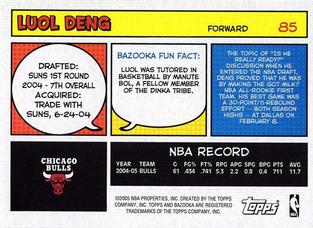 2005-06 Bazooka - Minis #85 Luol Deng Back