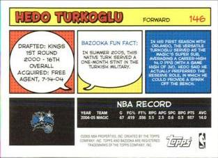 2005-06 Bazooka - Minis #146 Hedo Turkoglu Back