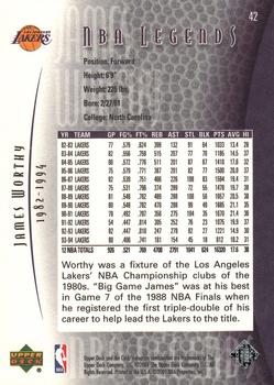 2000-01 Upper Deck Legends #42 James Worthy Back