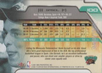 2001-02 Flair #100 Pau Gasol Back