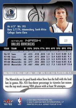 2001-02 Fleer Focus #2 Steve Nash Back