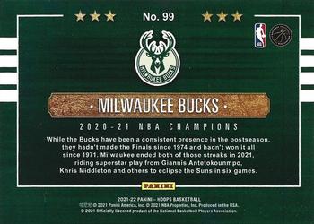 2021-22 Hoops - Champions #99 Milwaukee Bucks Back