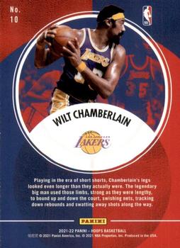2021-22 Hoops - Legends of the Ball #10 Wilt Chamberlain Back
