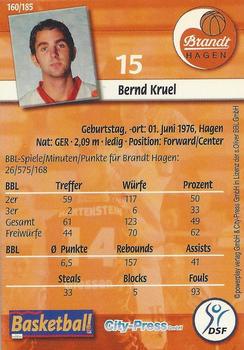 2002 City-Press Powerplay BBL Playercards #160 Bernd Kruel Back