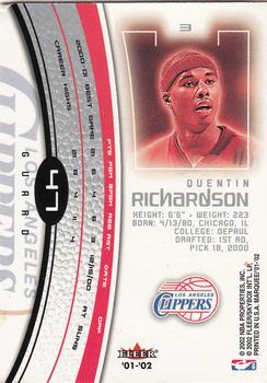 2001-02 Fleer Marquee #47 Quentin Richardson Back