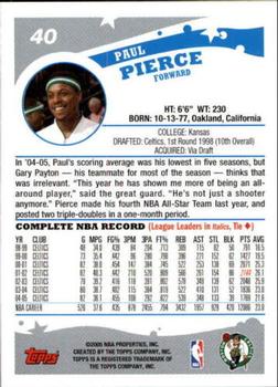 2005-06 Topps 1st Edition #40 Paul Pierce Back