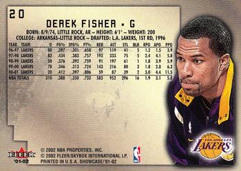 2001-02 Fleer Showcase #20 Derek Fisher Back