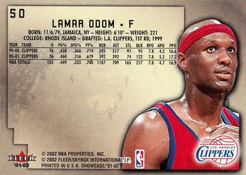 2001-02 Fleer Showcase #50 Lamar Odom Back