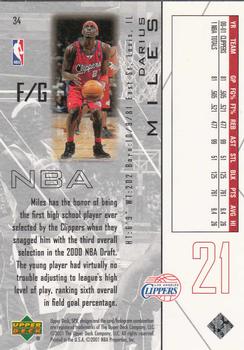 2001-02 SPx #34 Darius Miles Back