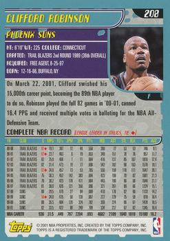 2001-02 Topps #208 Clifford Robinson Back