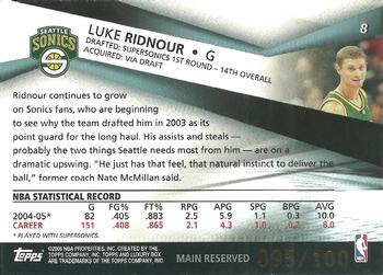 2005-06 Topps Luxury Box - Main Reserved #8 Luke Ridnour Back