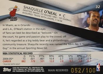 2005-06 Topps Luxury Box - Main Reserved #32 Shaquille O'Neal Back