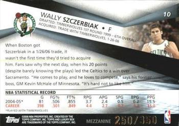 2005-06 Topps Luxury Box - Mezzanine #10 Wally Szczerbiak Back