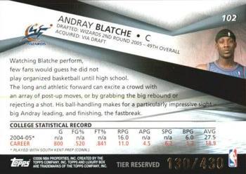 2005-06 Topps Luxury Box - Tier Reserved #102 Andray Blatche Back