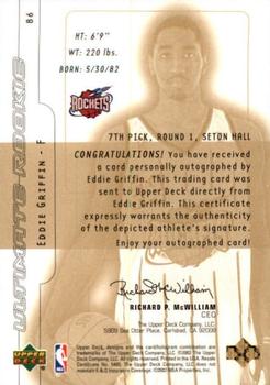 2001-02 Upper Deck Ultimate Collection #86 Eddie Griffin Back