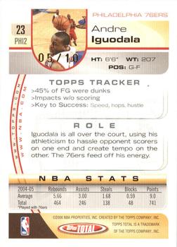 2005-06 Topps Total - Gold #23 Andre Iguodala Back