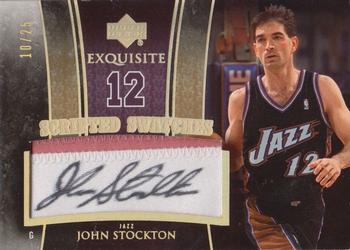 2005-06 Upper Deck Exquisite Collection - Scripted Swatches #SS-JS John Stockton Front