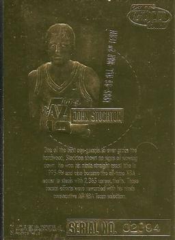 1996-97 Ultra Court Masters 23KT Gold #NNO John Stockton Back