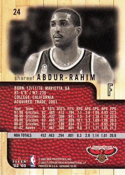 2002-03 Fleer Genuine #24 Shareef Abdur-Rahim Back