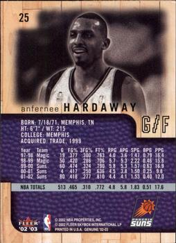 2002-03 Fleer Genuine #25 Anfernee Hardaway Back