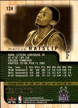 2002-03 Fleer Genuine #124 Marcus Haislip Back