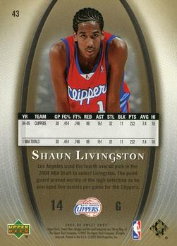 2005-06 Upper Deck Sweet Shot - Gold #43 Shaun Livingston Back