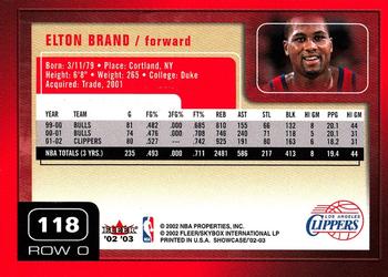 2002-03 Fleer Showcase #118 Elton Brand Back