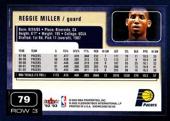 2002-03 Fleer Showcase #79 Reggie Miller Back