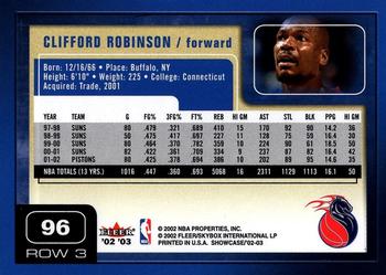 2002-03 Fleer Showcase #96 Clifford Robinson Back