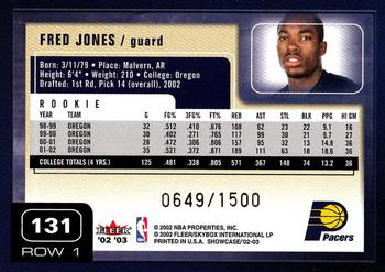 2002-03 Fleer Showcase #131 Fred Jones Back