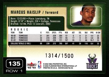 2002-03 Fleer Showcase #135 Marcus Haislip Back