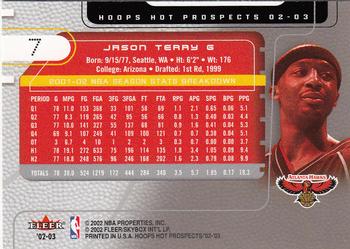 2002-03 Hoops Hot Prospects #7 Jason Terry Back